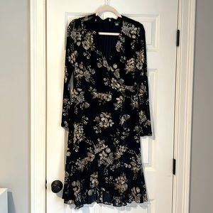 Tommy Hilfiger faux wrap dress in navy size 12